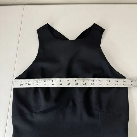 Vintage Ann Taylor Womens Dress 2 Black Midi Knot Y2K Cocktail Evening Formal - Picture 6 of 12